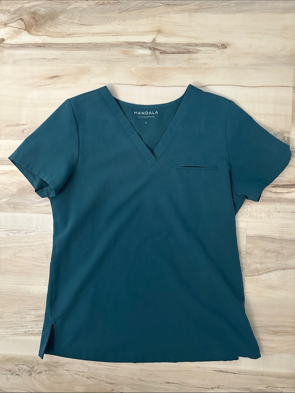 Mandala Caribbean blue scrub top
